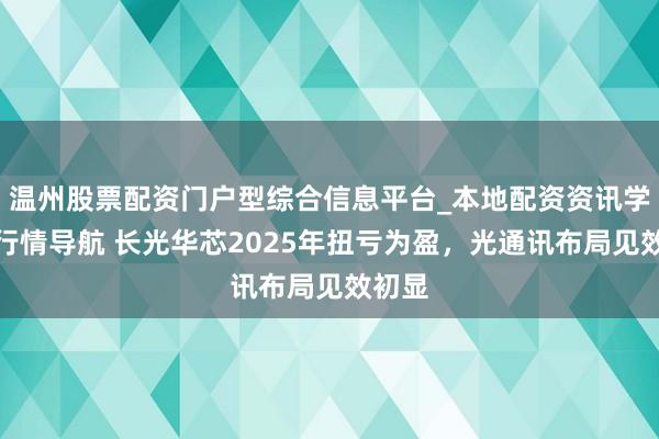 温州股票配资门户型综合信息平台_本地配资资讯学习与行情导航 长光华芯2025年扭亏为盈，光通讯布局见效初显