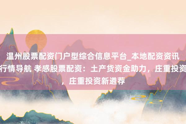 温州股票配资门户型综合信息平台_本地配资资讯学习与行情导航 孝感股票配资：土产货资金助力，庄重投资新遴荐