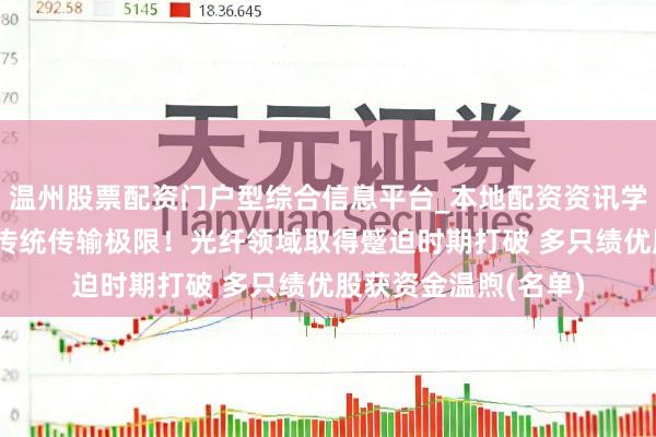 温州股票配资门户型综合信息平台_本地配资资讯学习与行情导航 打破传统传输极限！光纤领域取得蹙迫时期打破 多只绩优股获资金温煦(名单)