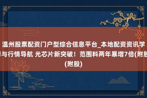 温州股票配资门户型综合信息平台_本地配资资讯学习与行情导航 光芯片新突破！范围料两年暴增7倍(附股)