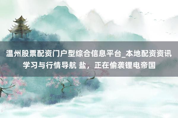 温州股票配资门户型综合信息平台_本地配资资讯学习与行情导航 盐，正在偷袭锂电帝国